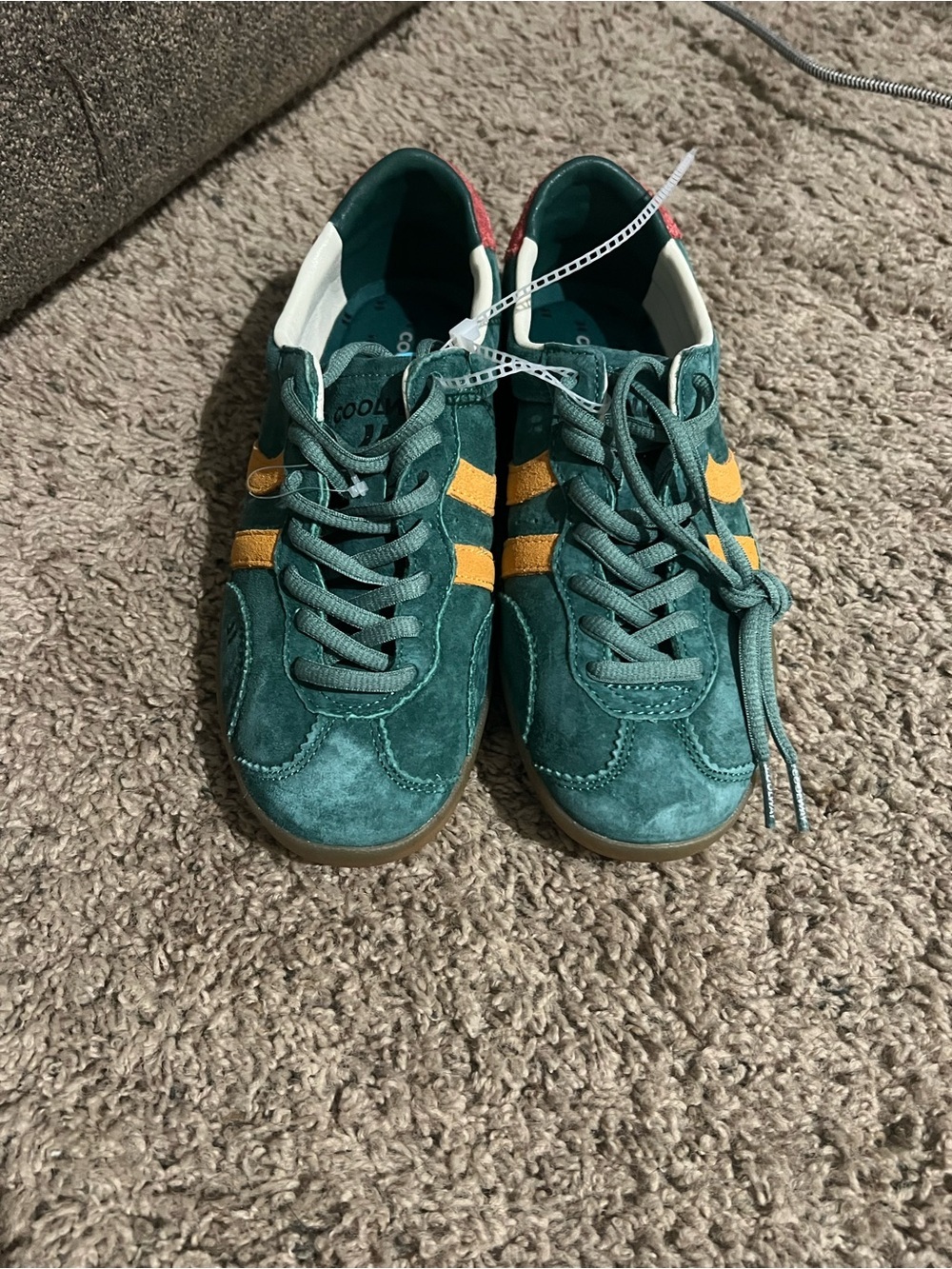 Coolway Kizuna Retro Suede Sneakers Women’s Size 6 Green Mint & Yellow